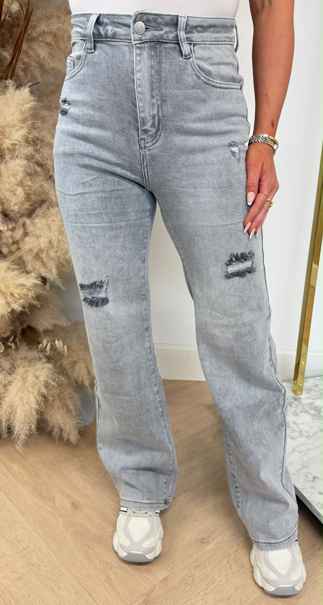 SUPER STRETCH WIDE LEG JEANS 1611-7 GREY