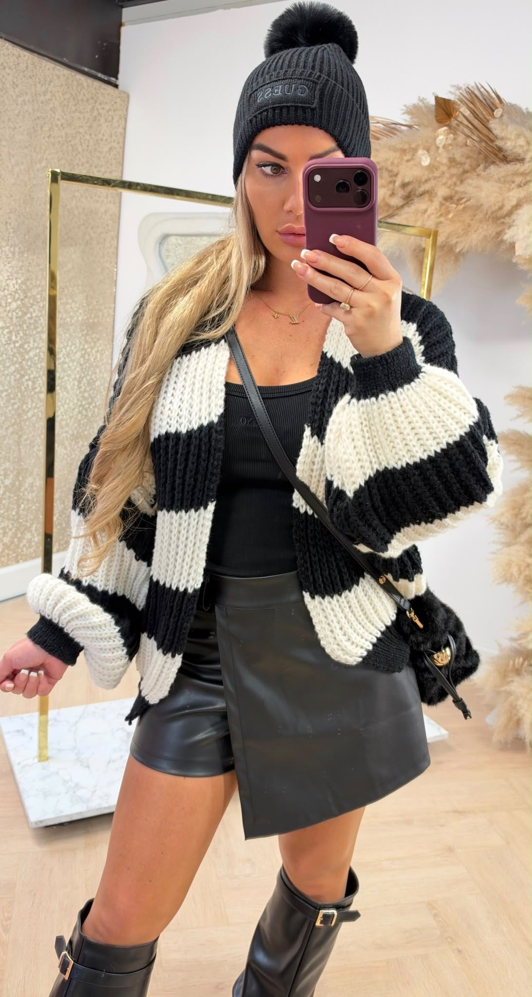BIG STRIPE VEST BLACK