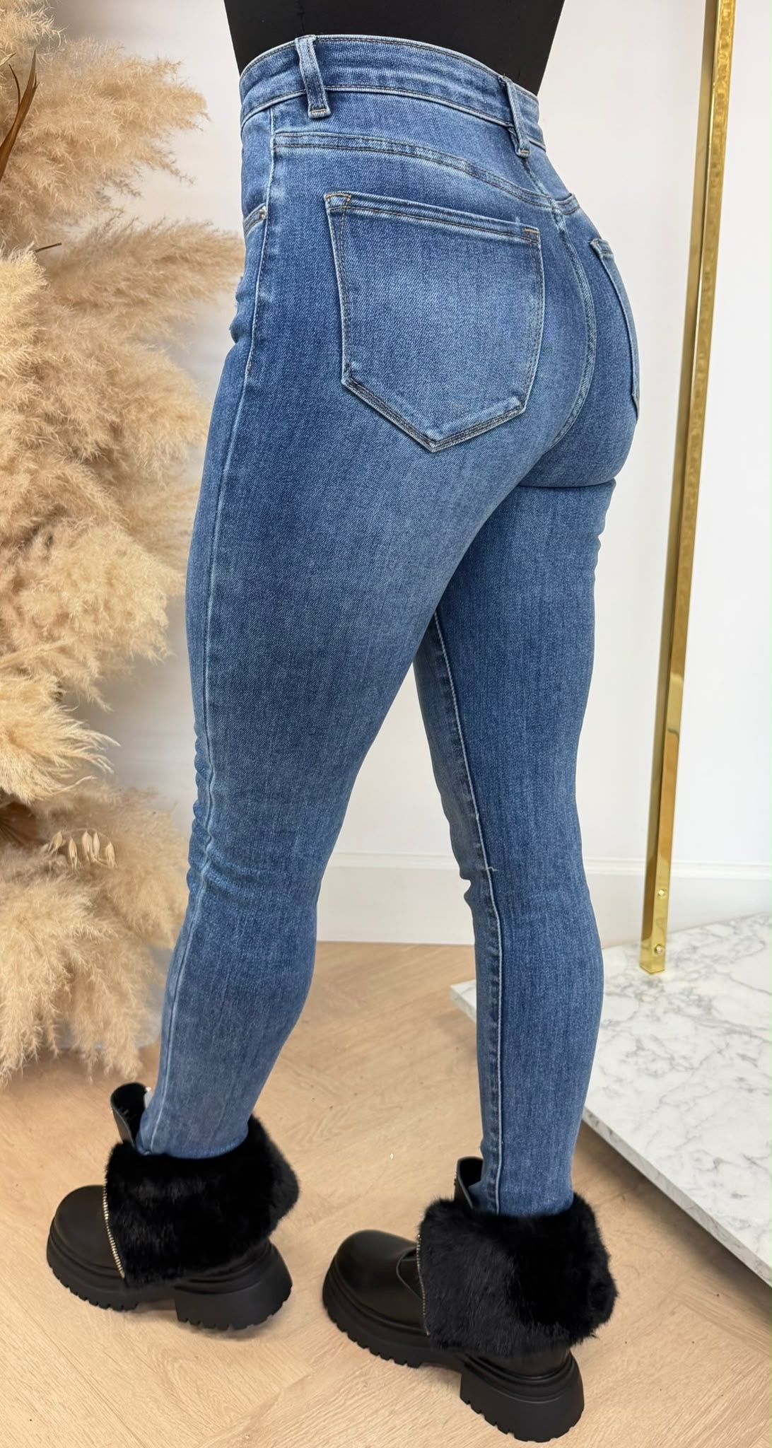 LIGHT DAMAGED SKINNY JEANS 5377-52 BLUE