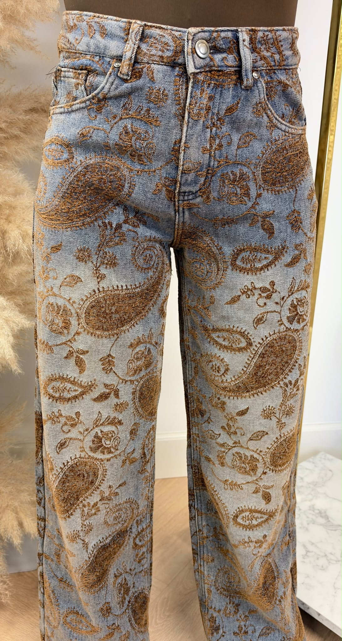 PAISLEY PARIS PRINT JEANS W002 BLUE/BROWN