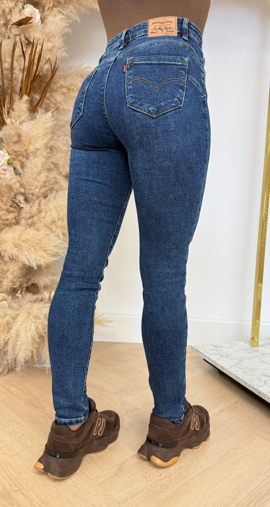 DENIM LOOK SKINNY JEANS 6305Q DARKBLUE