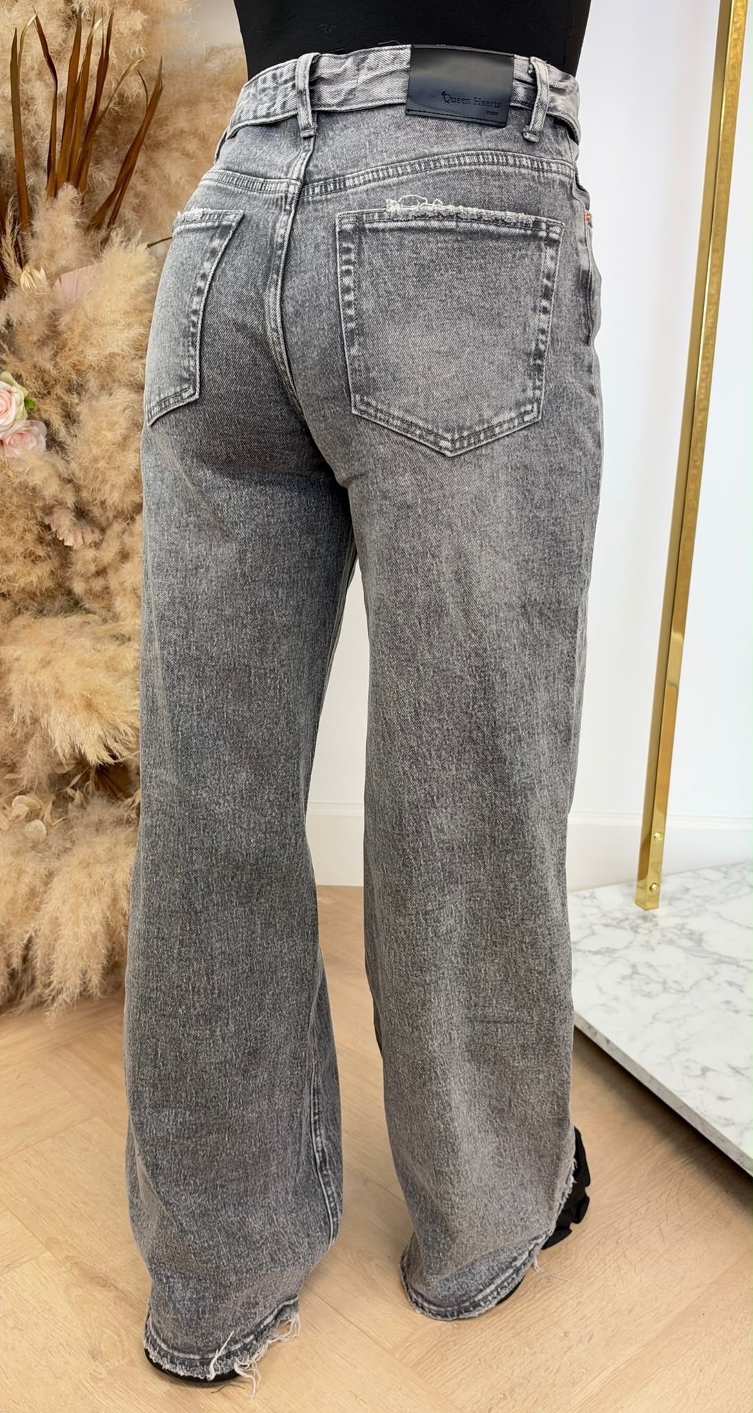 FOLDED WIDE LEG JEANS 3957-G GREY