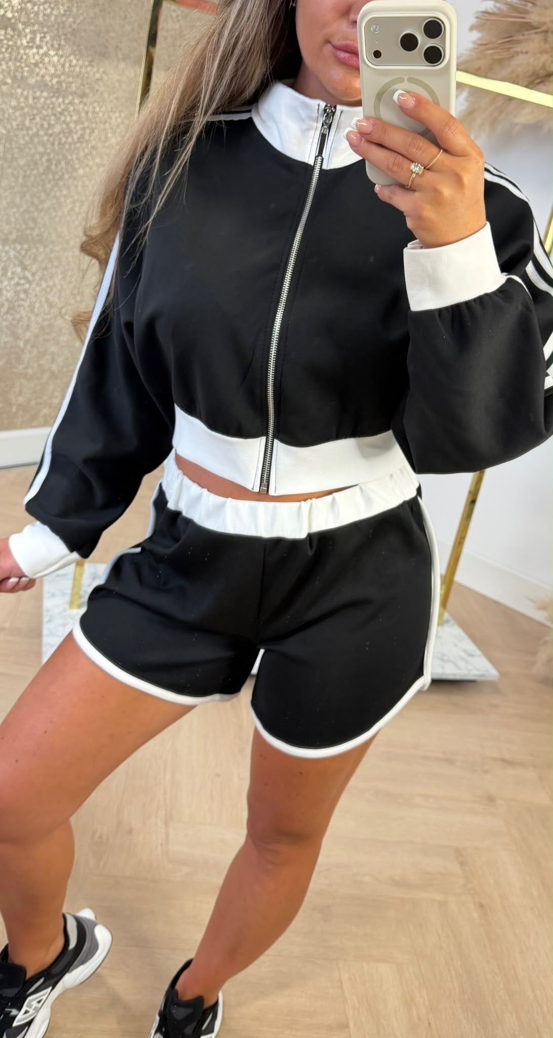 LISA STRIPE SPORTY SET BLACK
