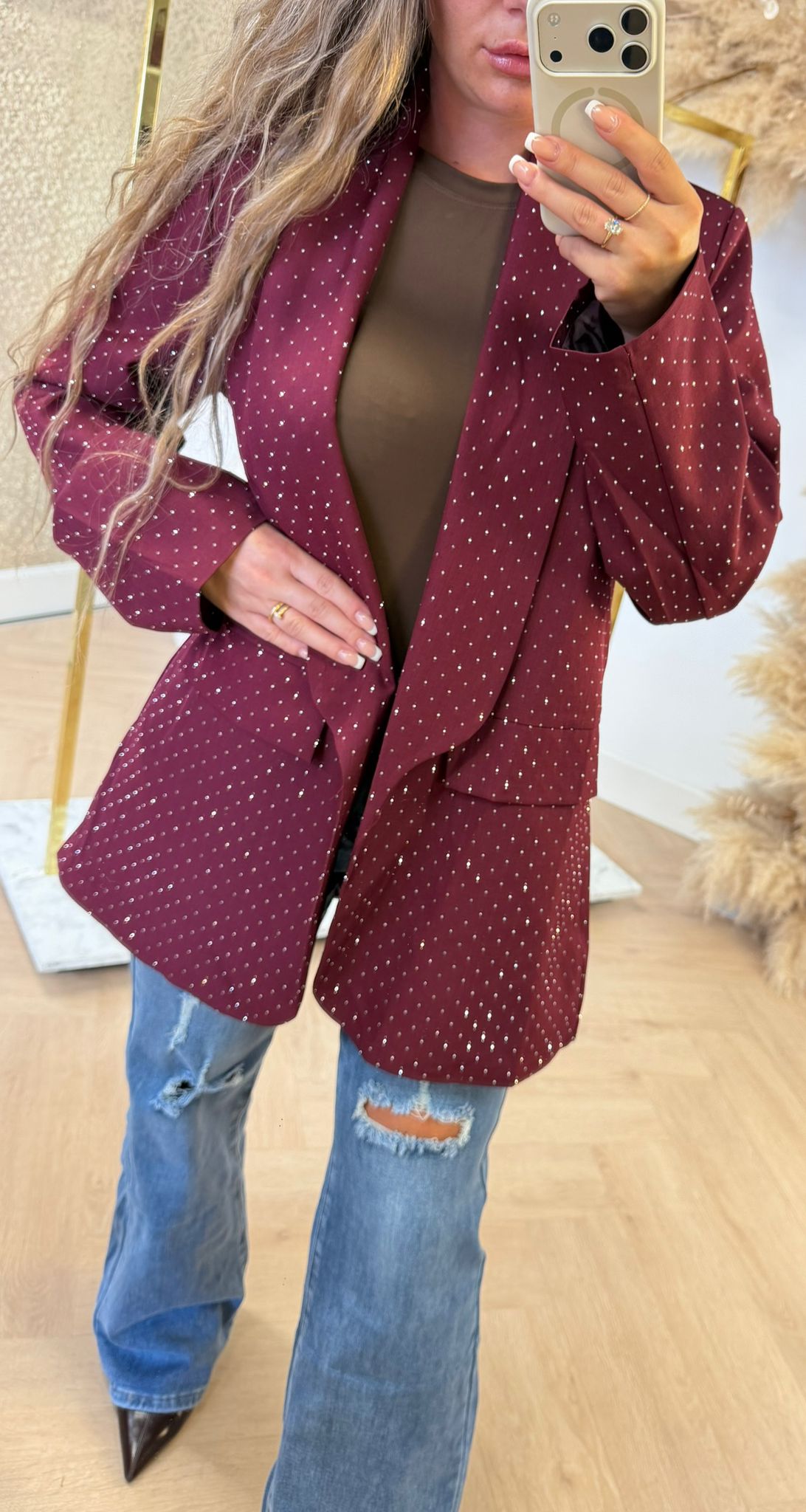 SPARKLE BLAZER BORDEAUX