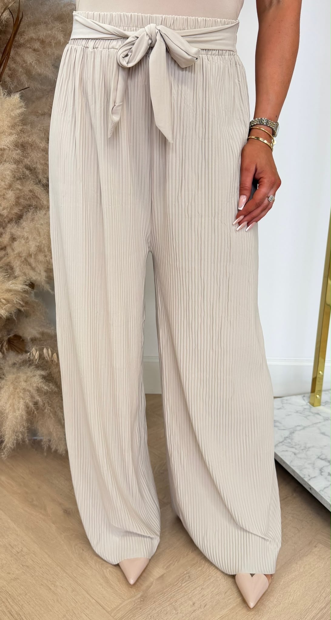 PLISSE KNOOP PANTS 5028 BEIGE