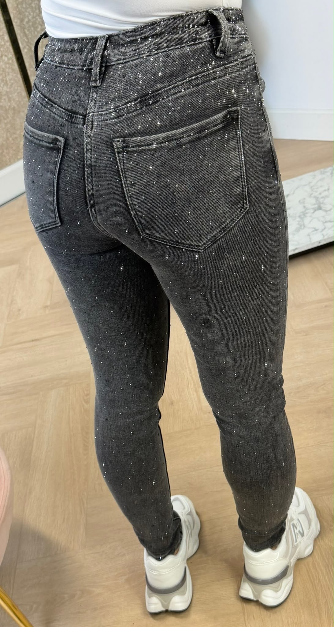 GLITTER SKINNY 5001-7 GREY