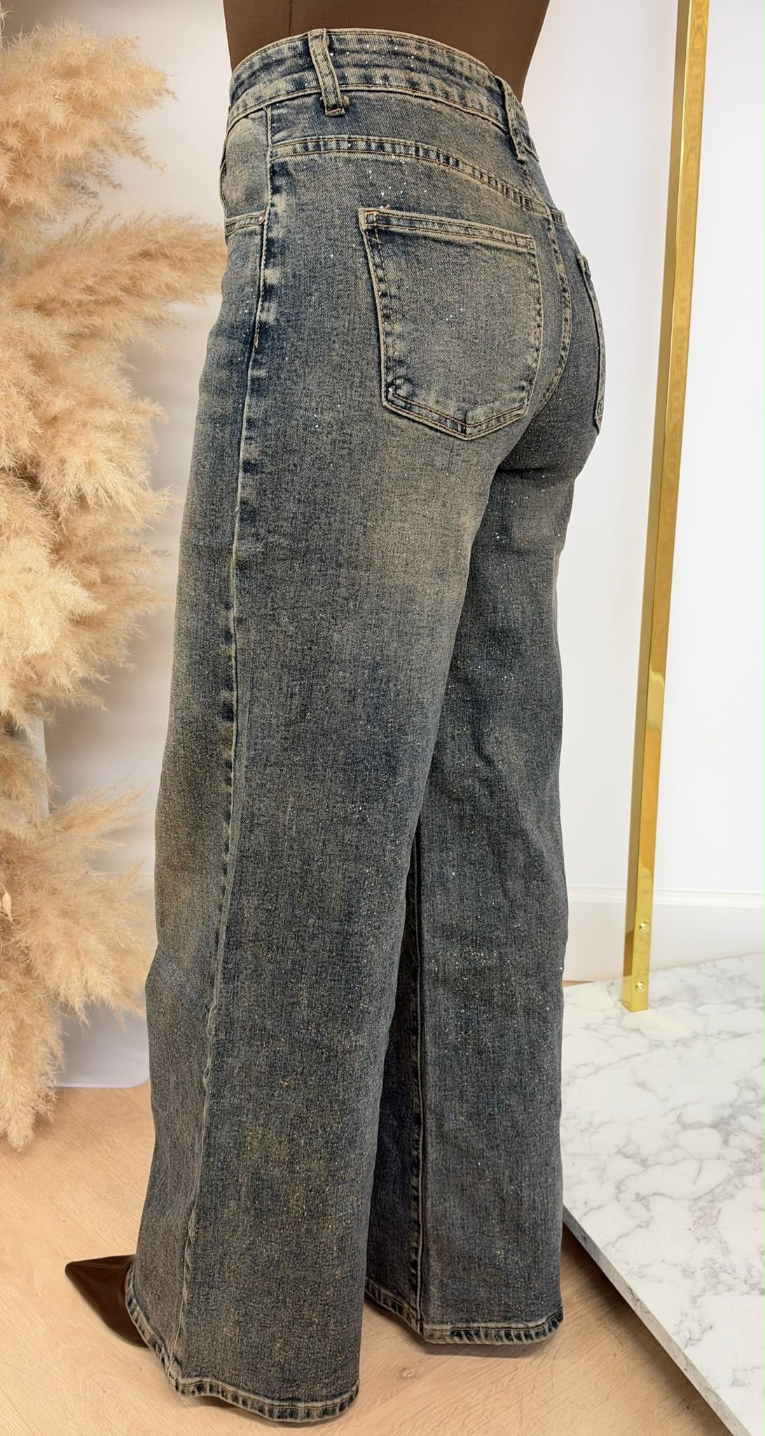 SHINE WIDE LEG JEANS 1095 DIRTY WASHING