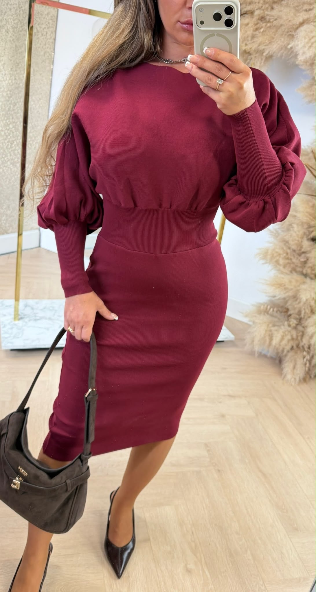 BOORDY STRETCH DRESS 7050 BURGUNDY