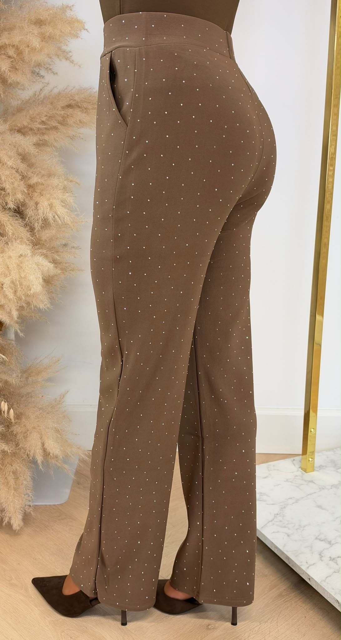 ALL OVER SPARKLE SOFT PANTS 1969 COFFEE