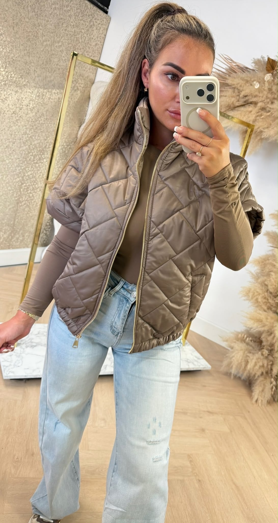 FASHION BODYWARMER TAUPE