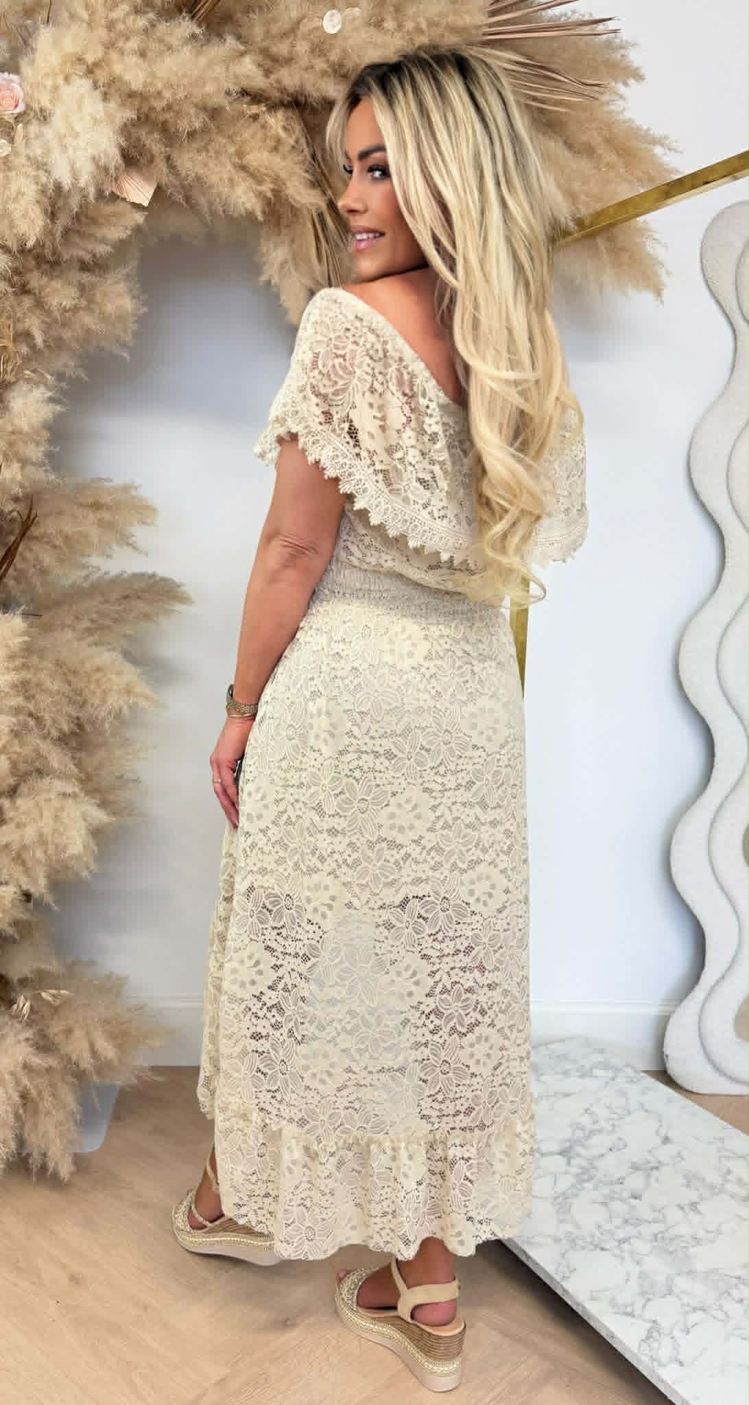 ALICE BOHO TOUWTJES DRESS BEIGE