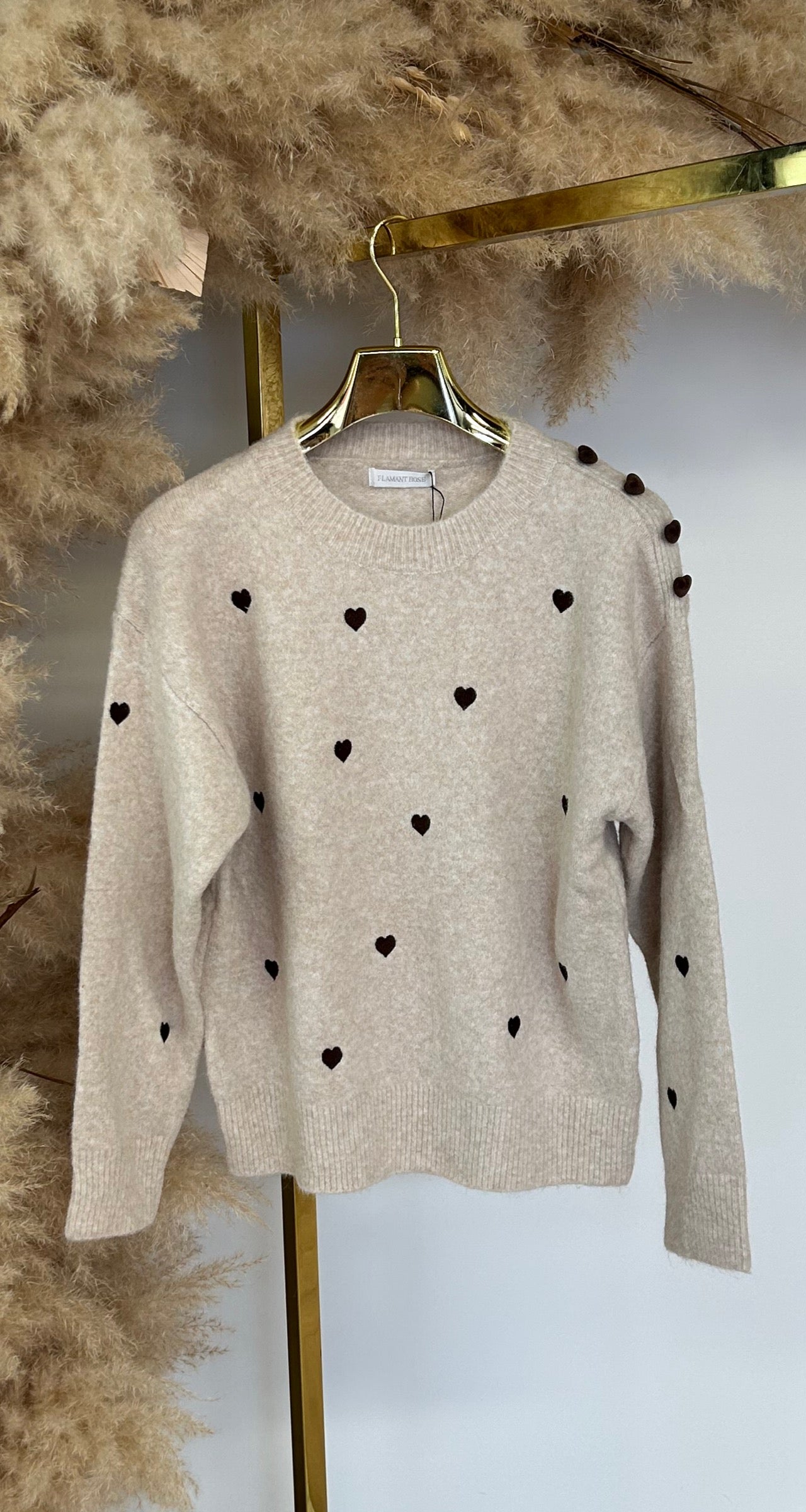 ALL OVER HARTJES SHOULDER SWEAT AM872 TAUPE