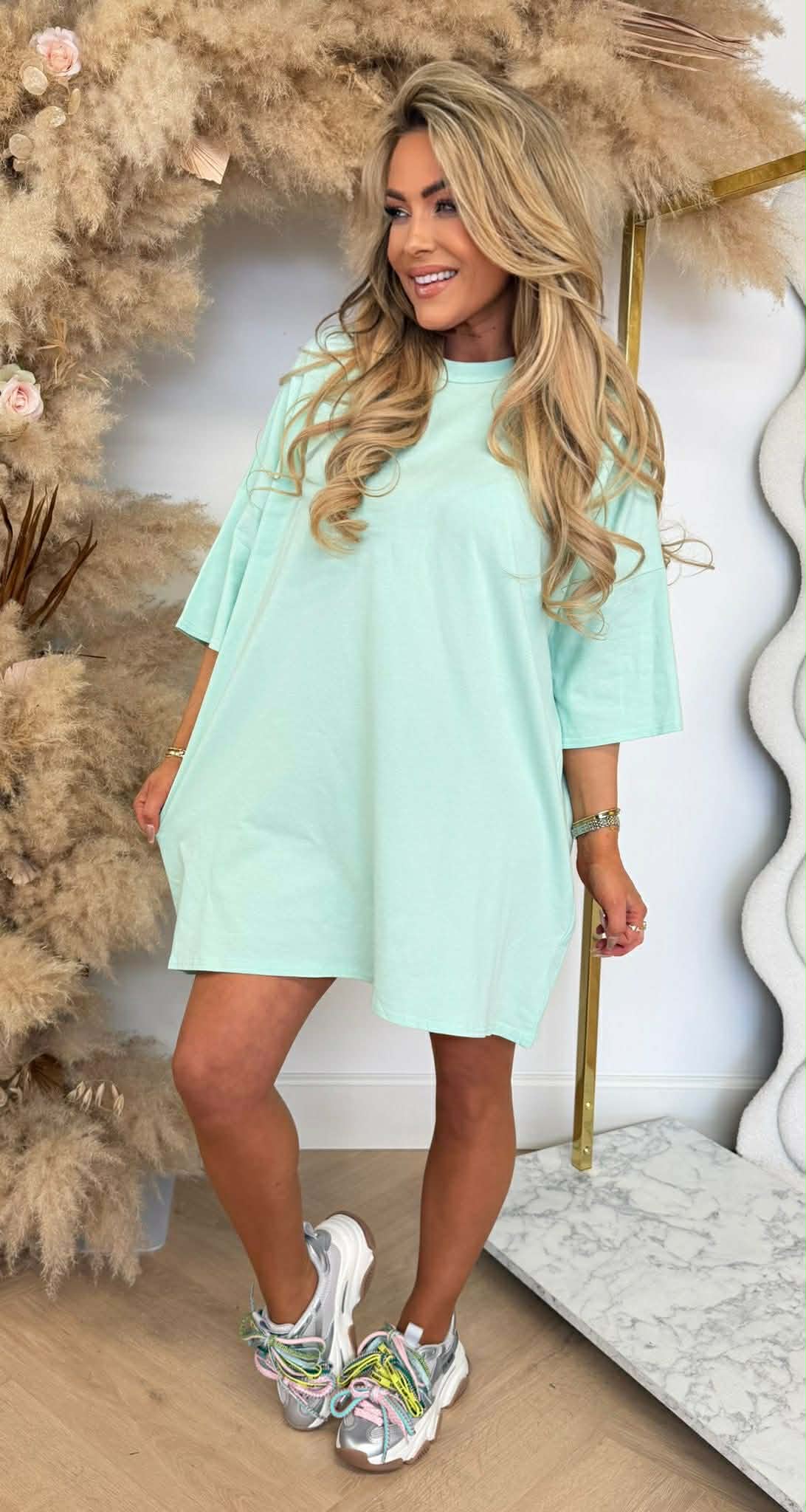 LONG TEE BASIC DRESS MINT
