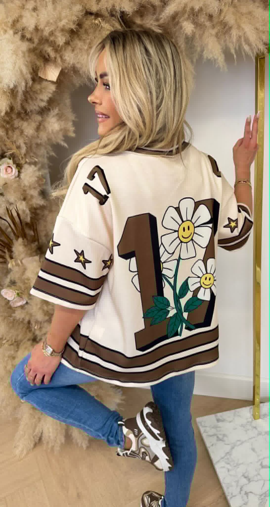 BOSTON STAR OVERSIZED TEE BEIGE