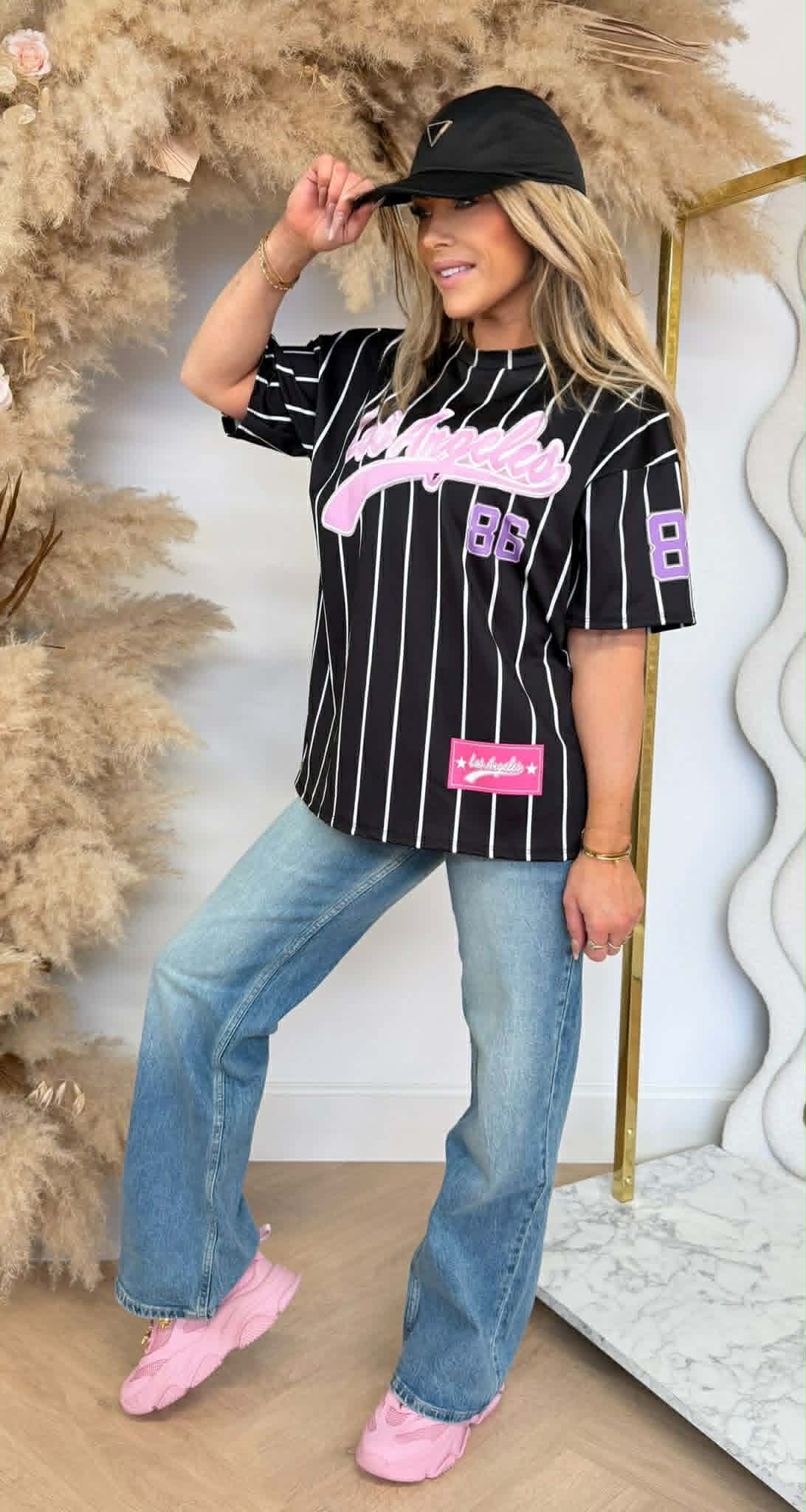 BREE LA 86 BASEBALL PRINT TEE BLACK