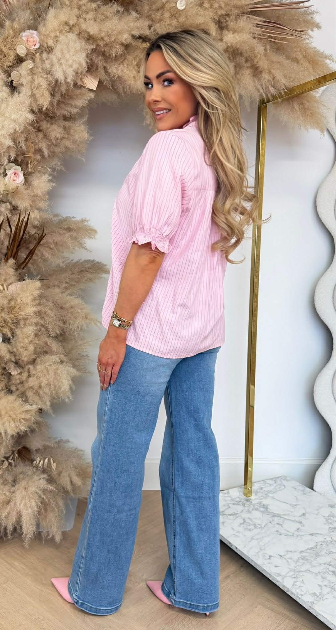 BRODERIE FLOWER BLOUSE CH5119 PINK