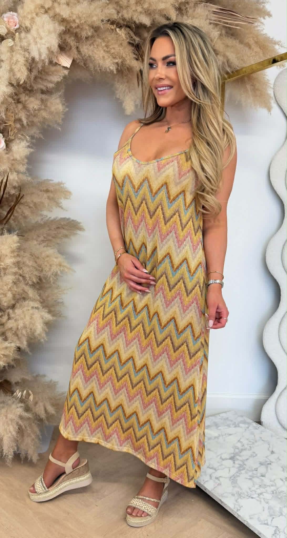 EMELY ZIGZAG DRESS YELLOW