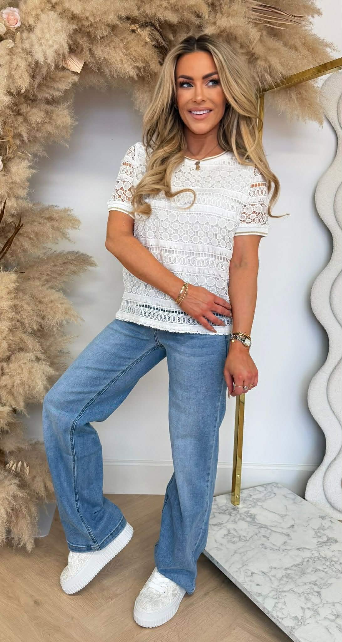 GOLDY LACE SHIRT 19840 OFFWHITE