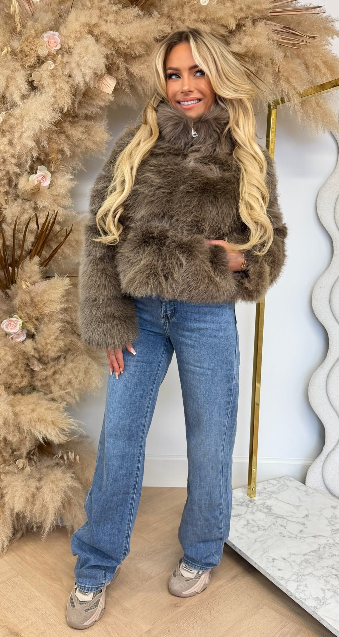 FAKE FUR MUSTHAVE JACKET 7018 LIGHTCOFFEE