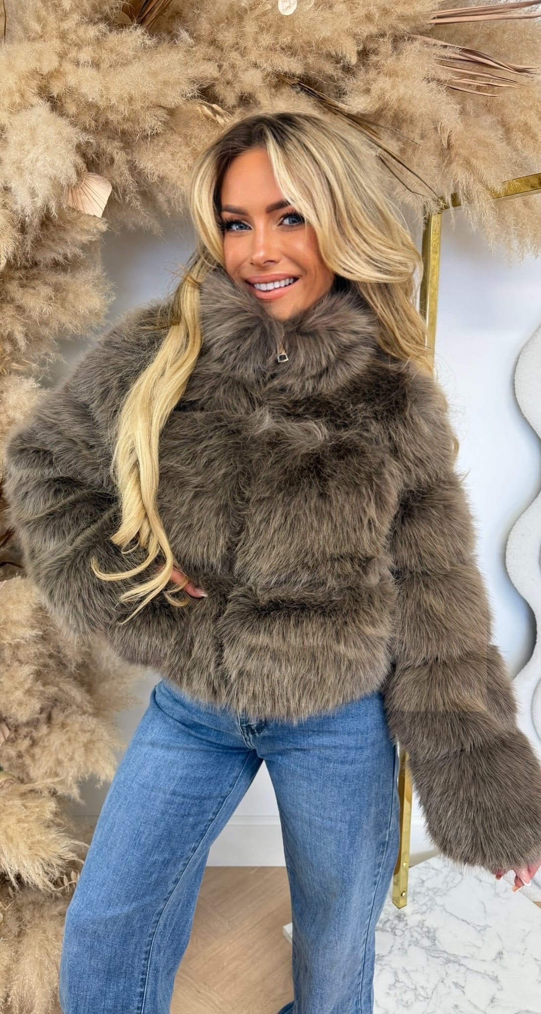 FAKE FUR MUSTHAVE JACKET 7018 LIGHTCOFFEE