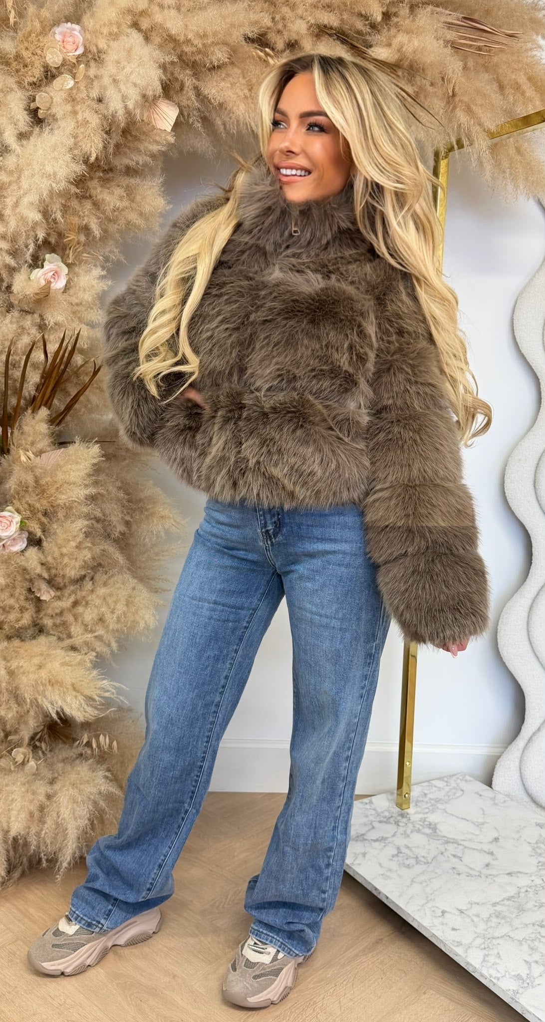 FAKE FUR MUSTHAVE JACKET 7018 LIGHTCOFFEE