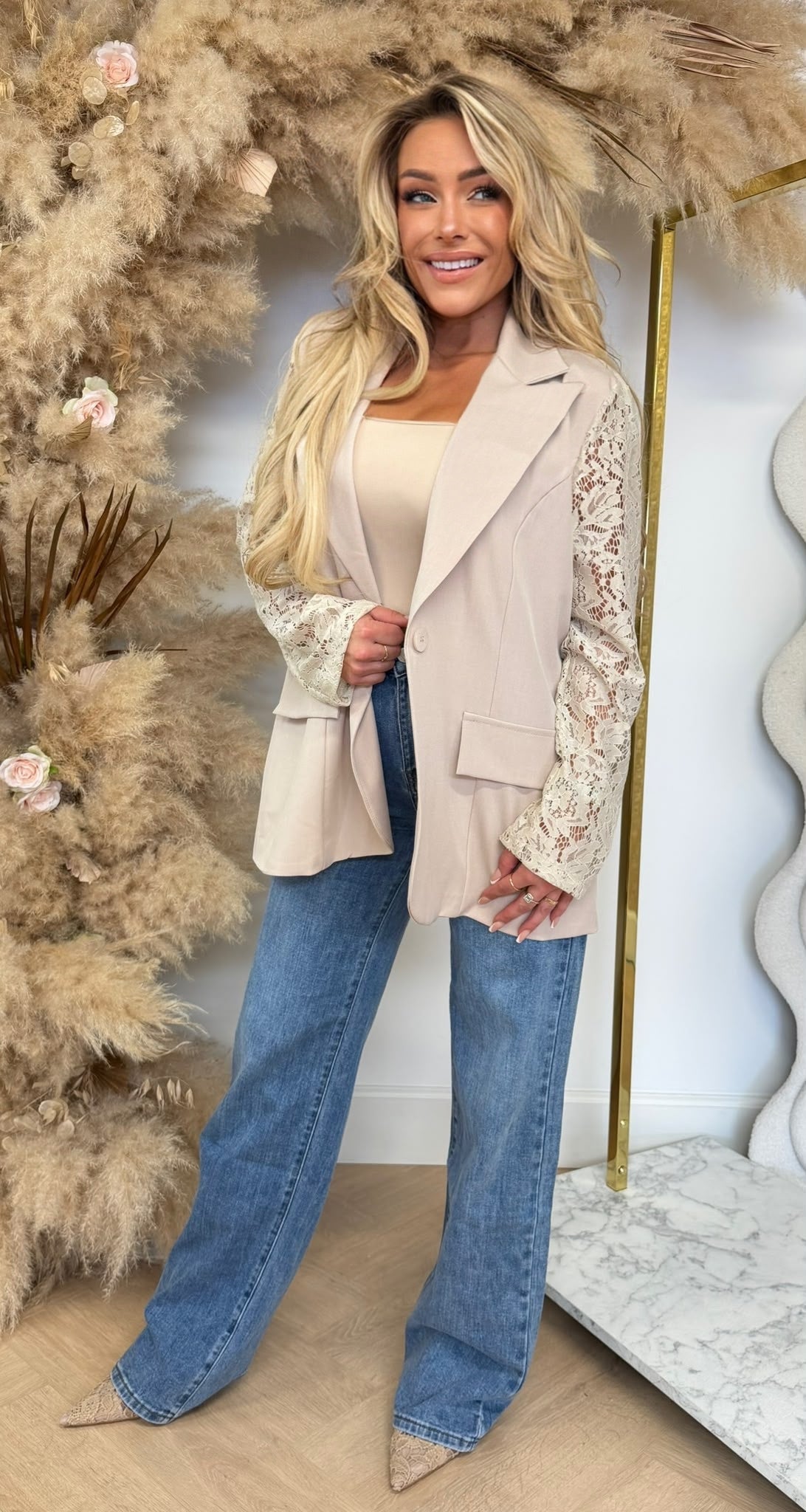 SENNA LACE BLAZER BEIGE