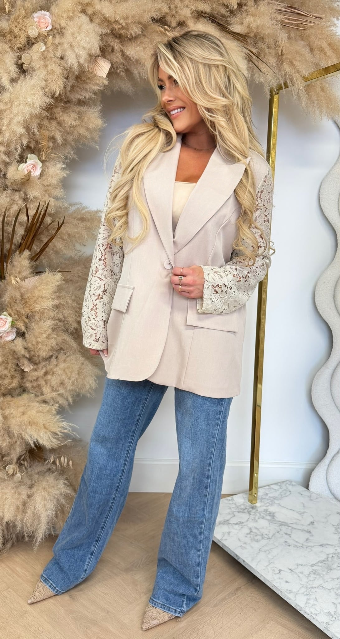 SENNA LACE BLAZER BEIGE
