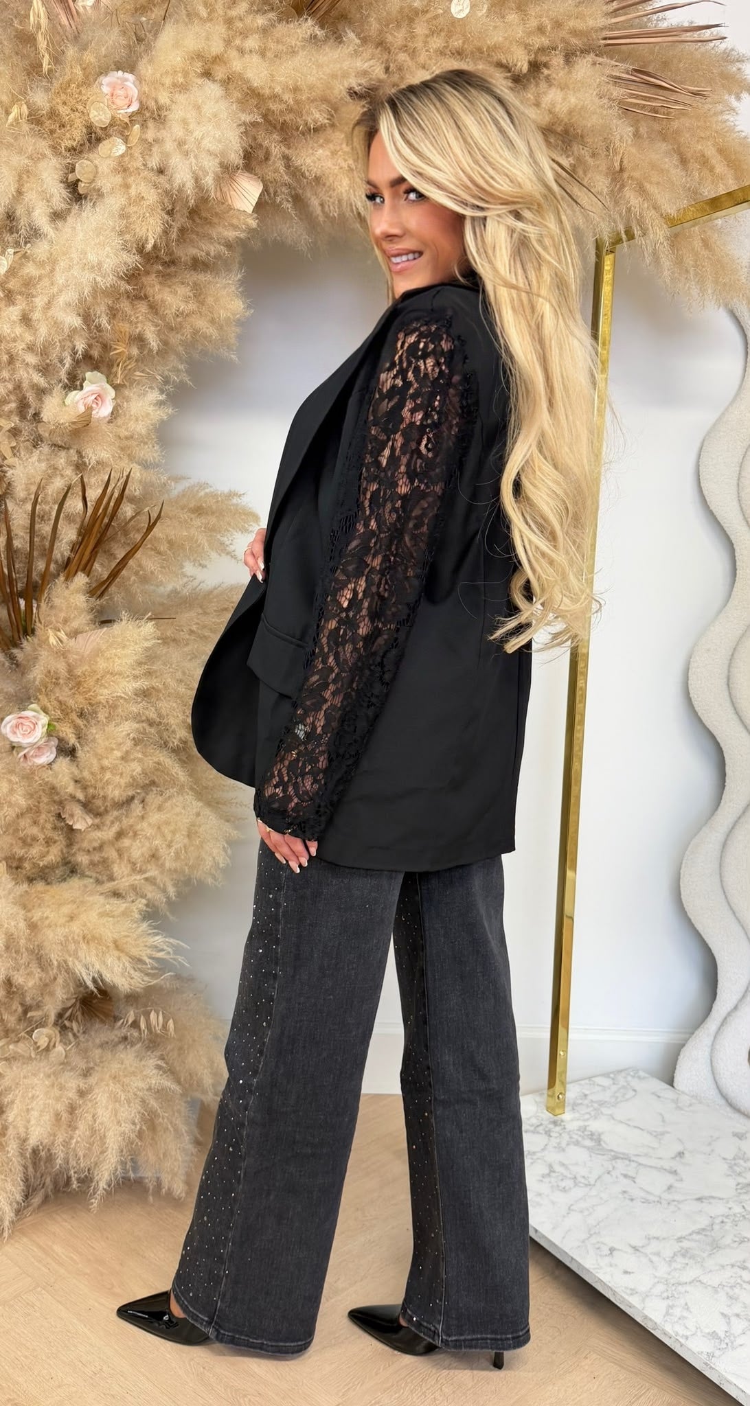 SENNA LACE BLAZER BLACK