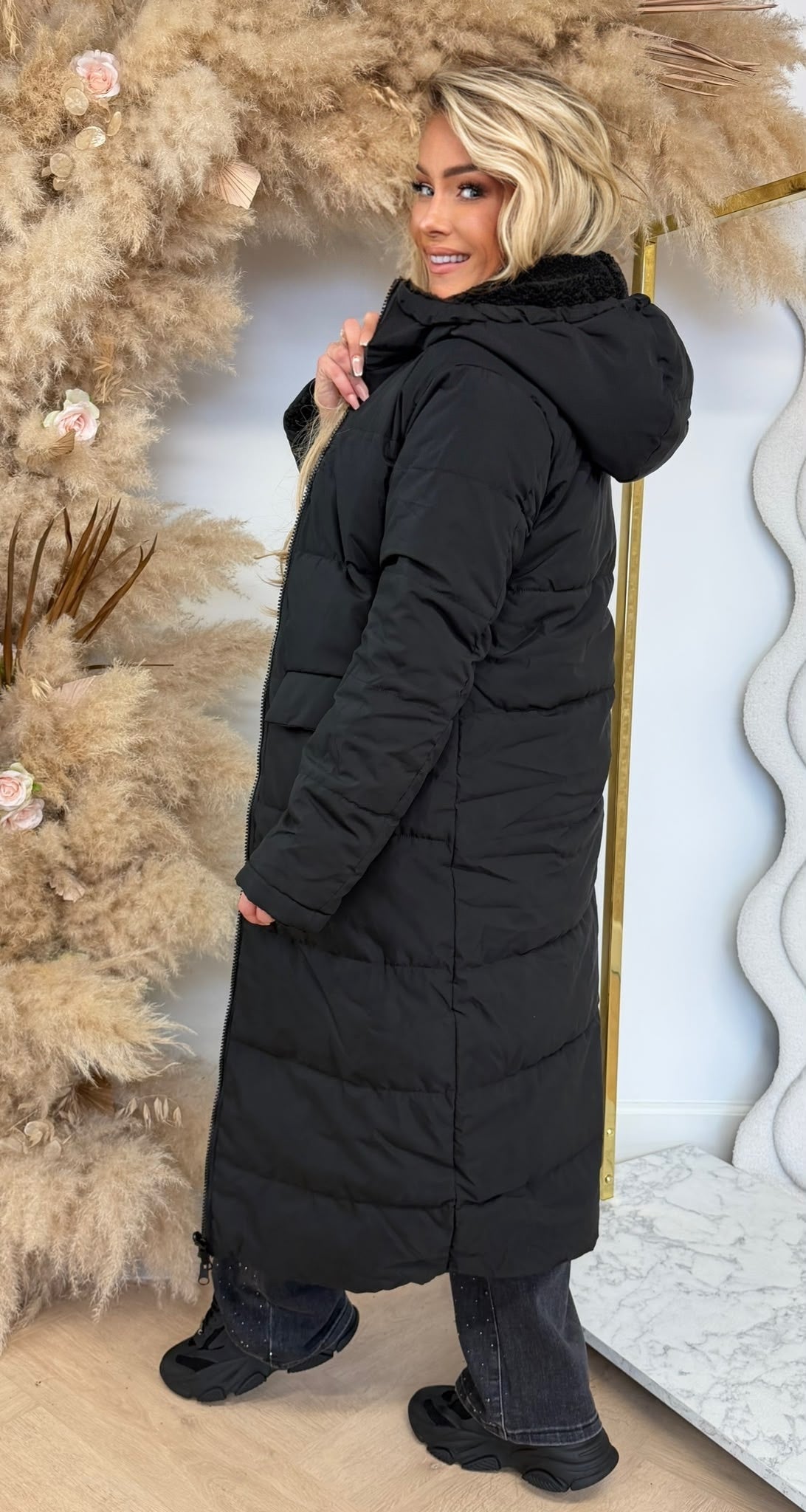 REVERSIBLE LONG WINTERJACKET 9812 BLACK