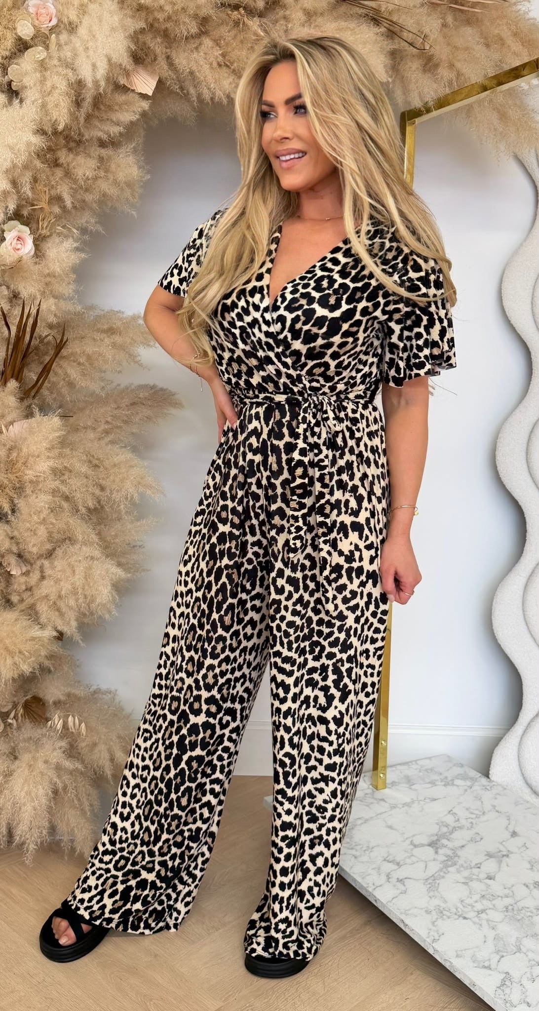 ALL OVER LEO LUS JUMPSUIT BEIGE