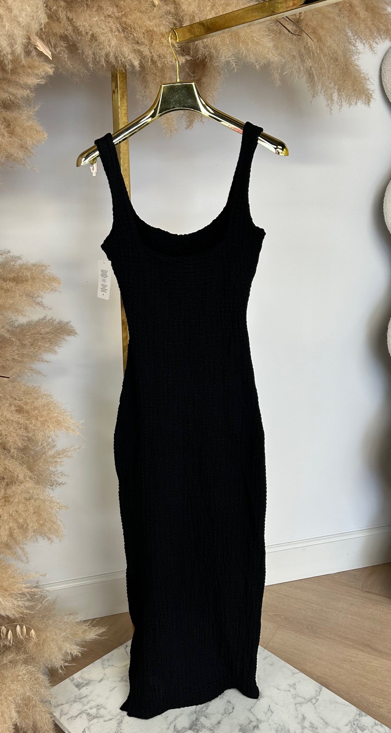 LOEKA MOUSSELINE SPLIT DRESS BLACK