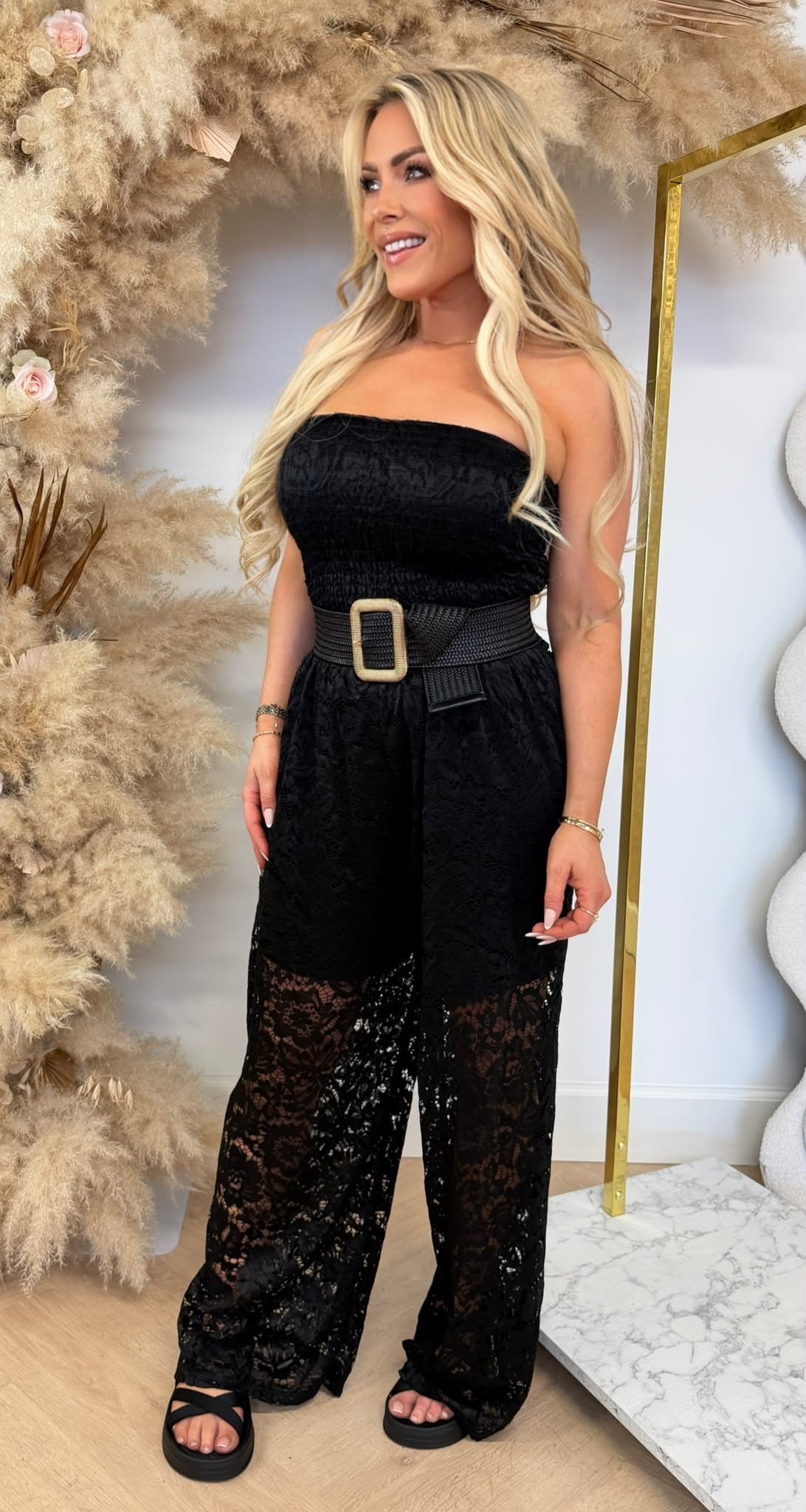 LACE FESTIVAL JUMPSUIT BLACK