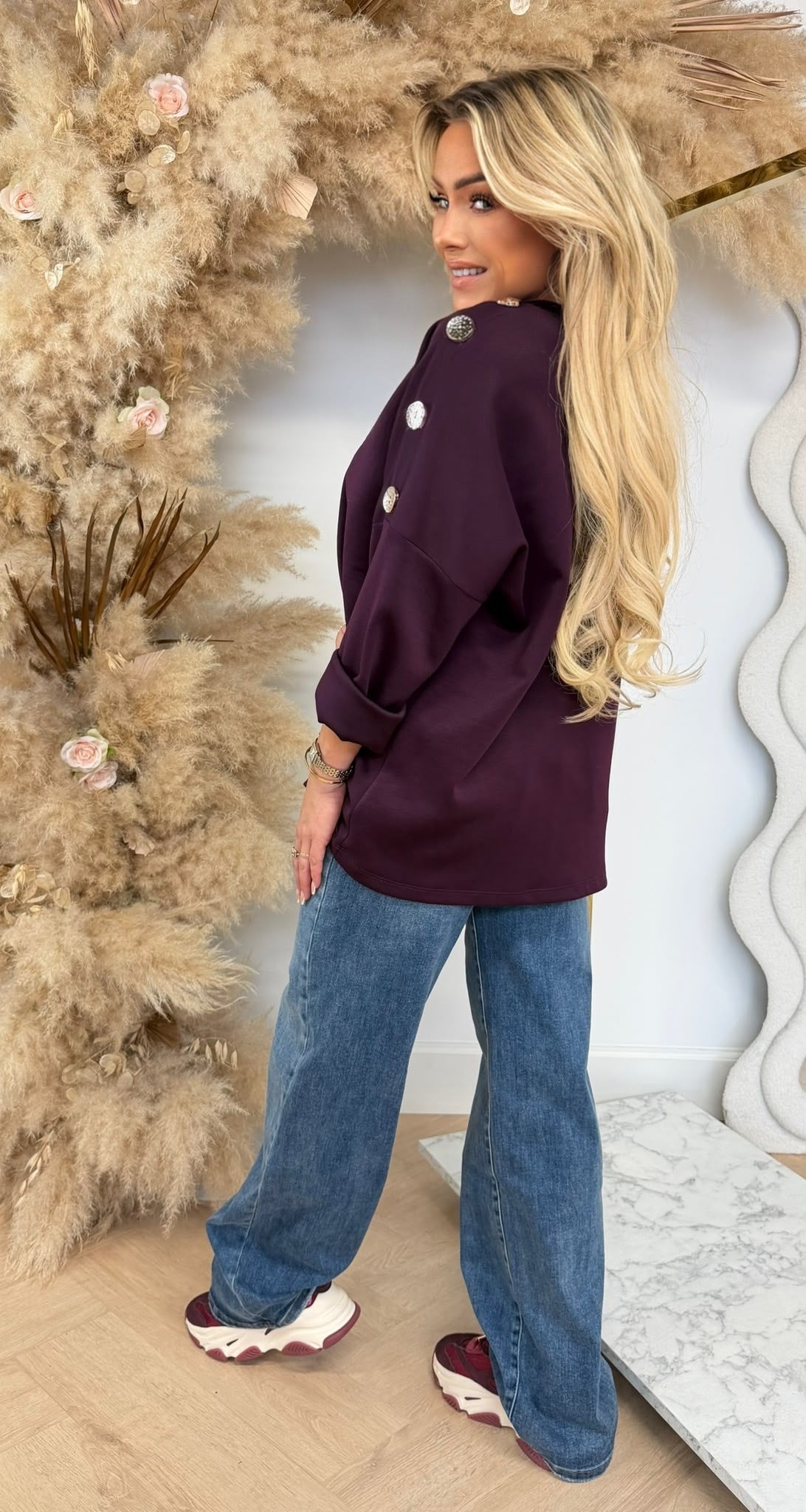 ROME BUTTON LONGSLEEVE WINE
