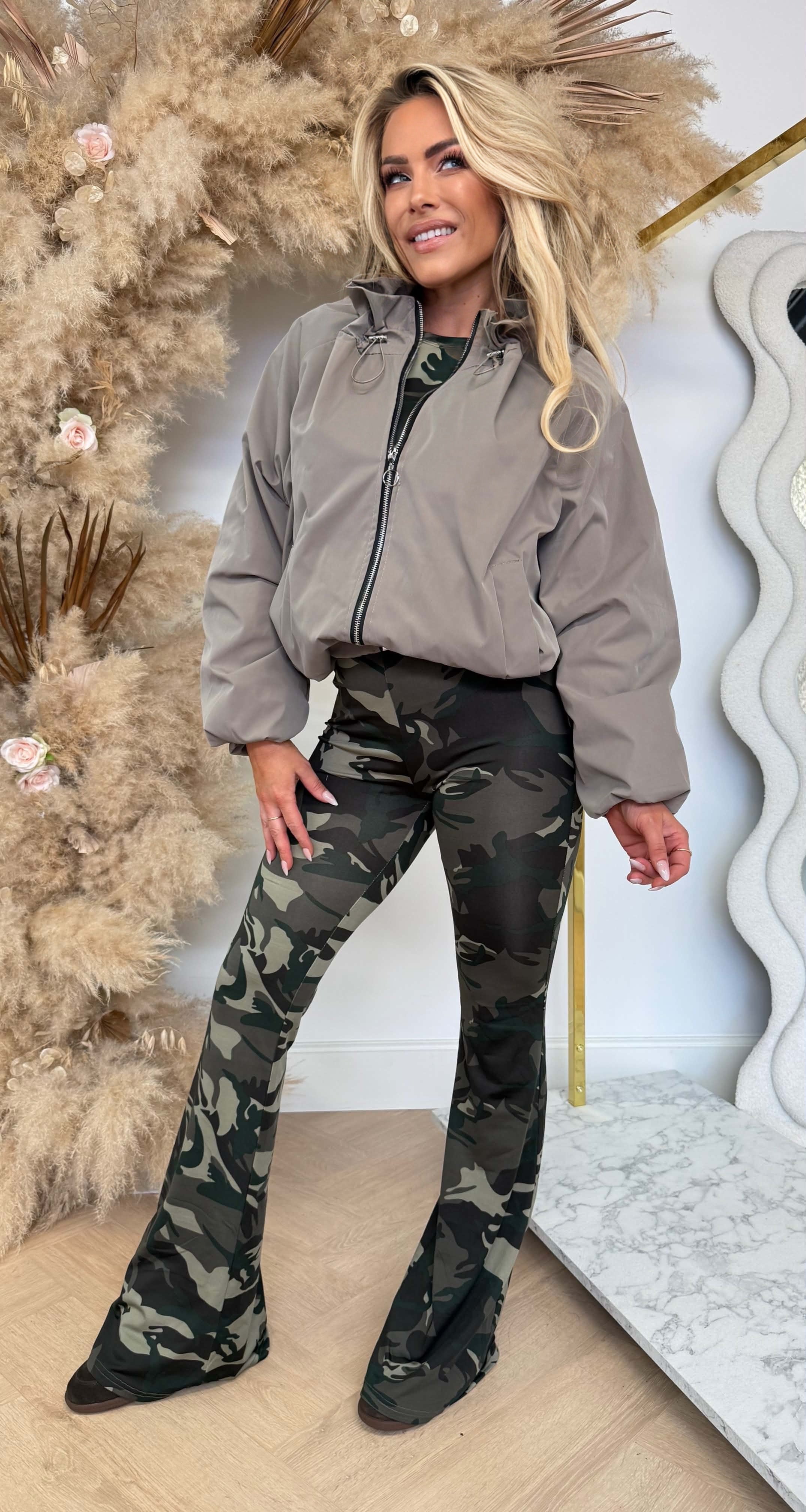FASHION ZIP TOUWTJE BOMBER TAUPE