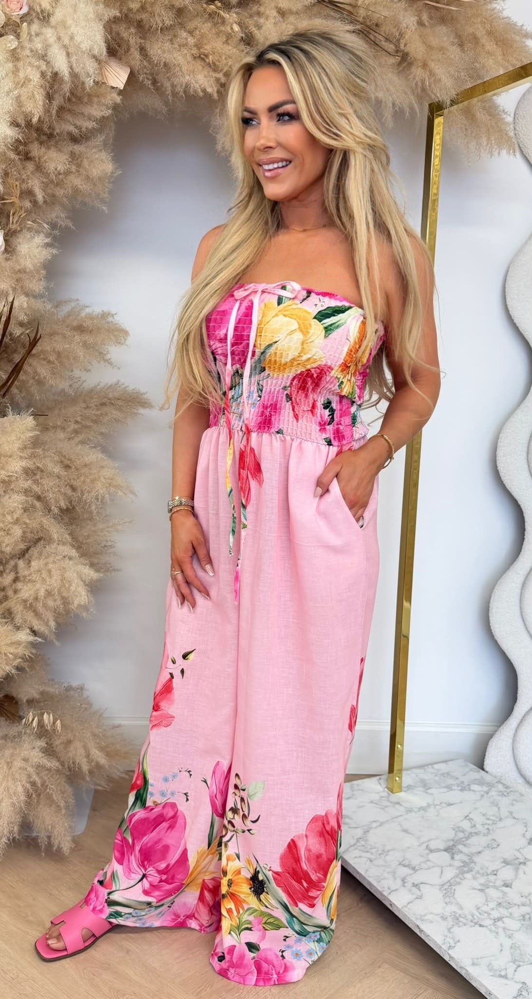 FLORAL JUMPSUIT PINK