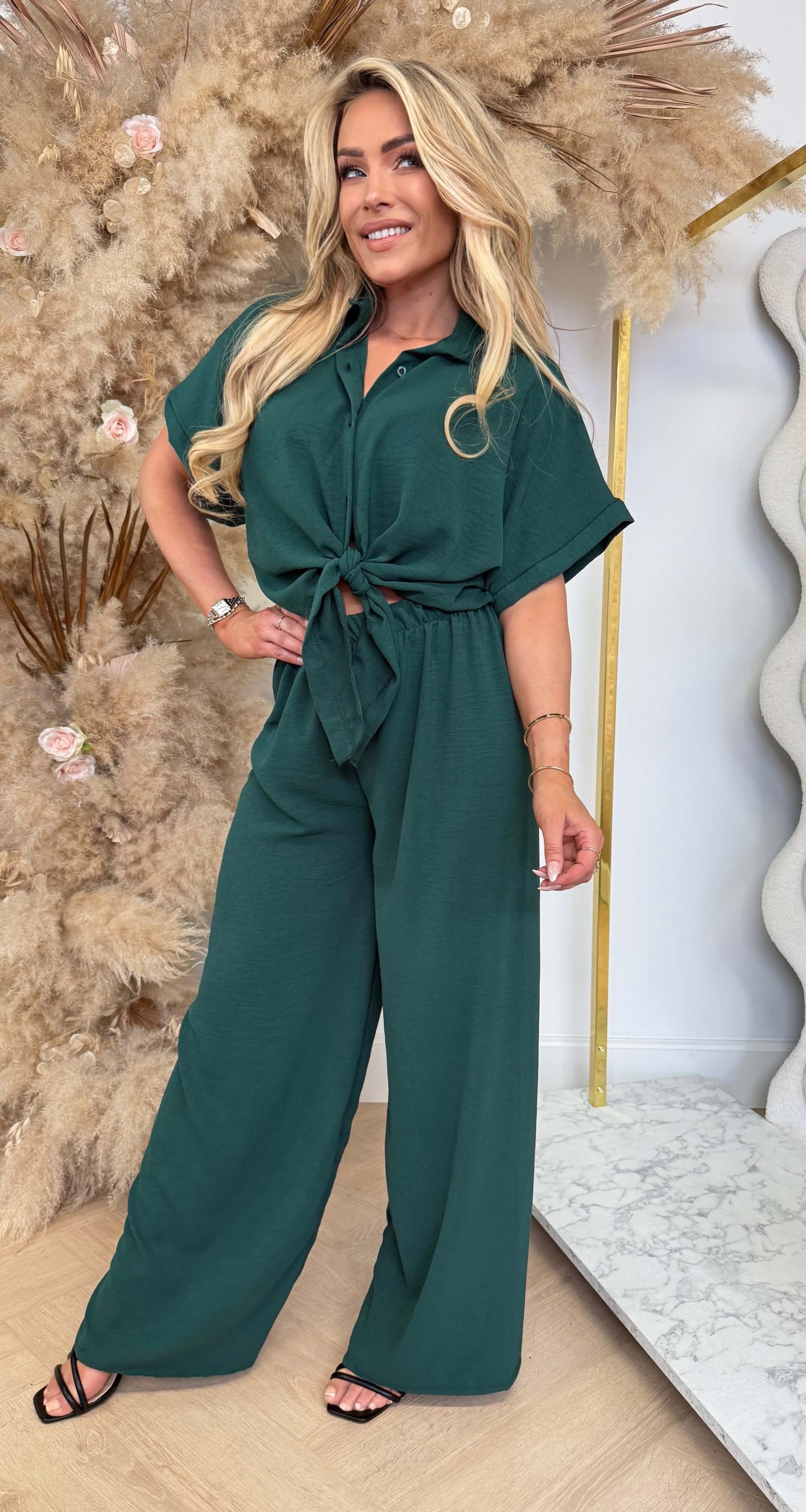 SIMPLE CLASSY CO-ORD SET PETROL