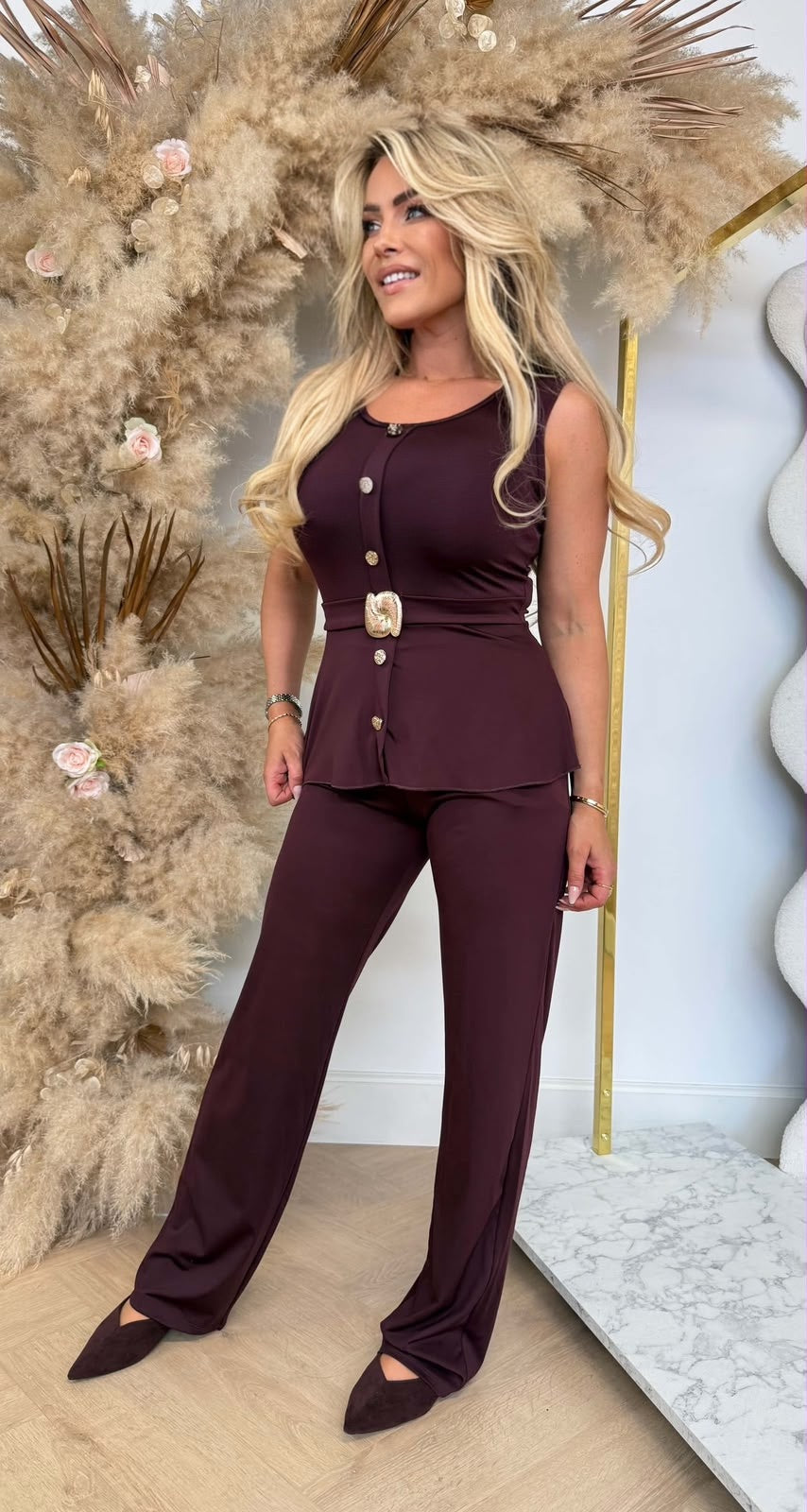 KARINA BELT SET BORDEAUX