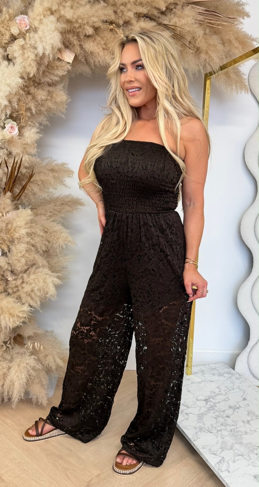 LACE FESTIVAL JUMPSUIT DARKCHOCO