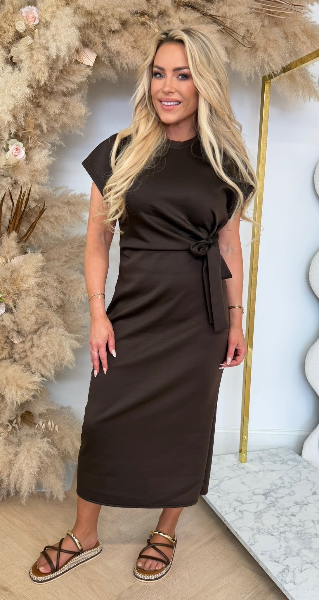 STRIKKY Langes Kleid Hellrosa