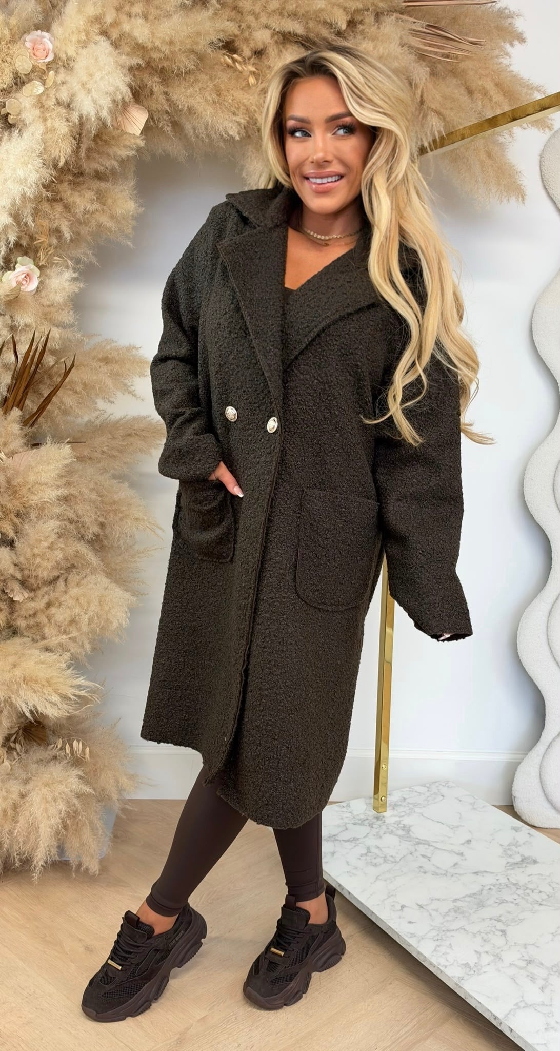 AMY BOUCLE JACKET DARKCHOCO