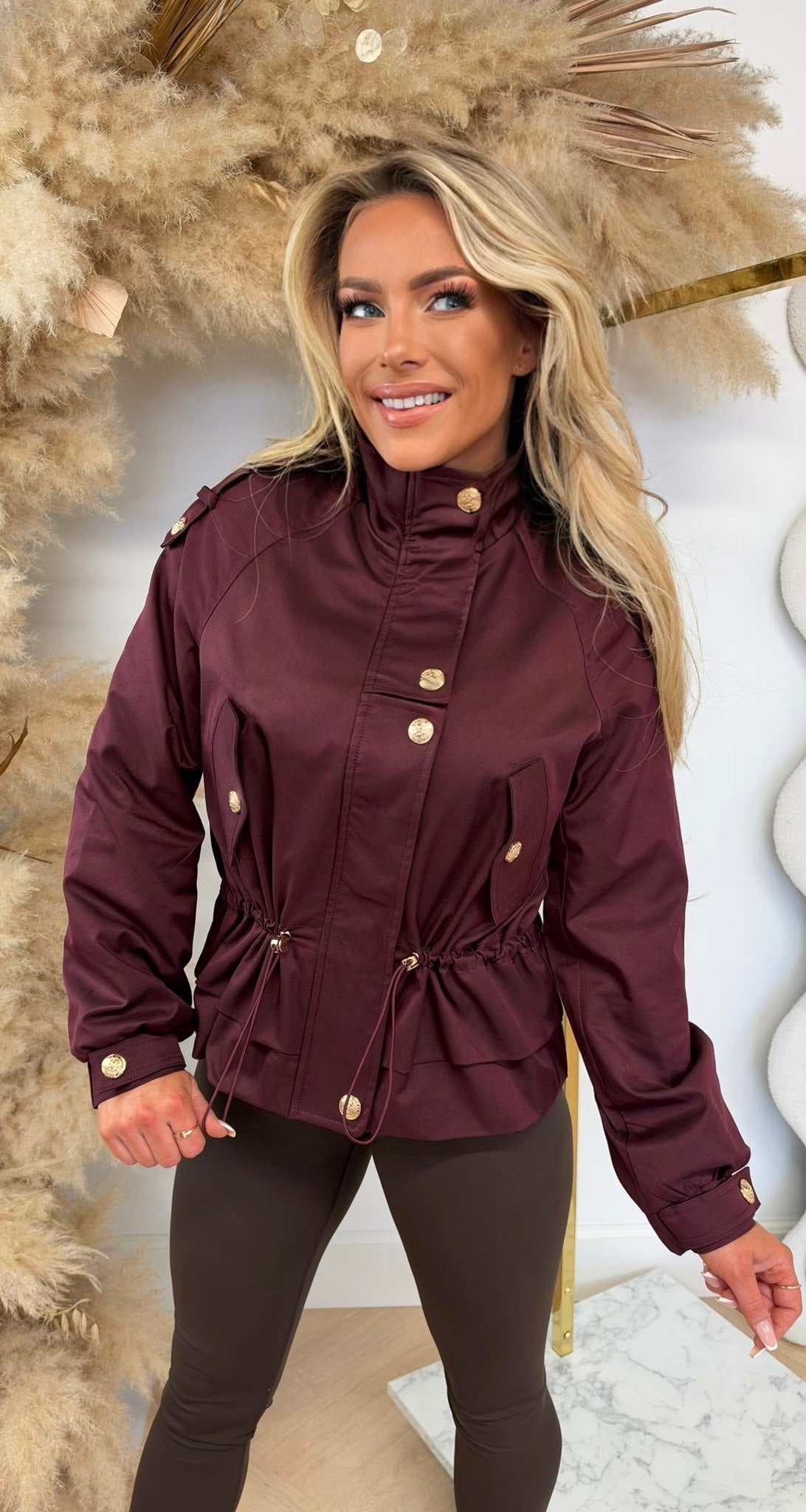 MILANO BUTTON JACKET 695603 WINE