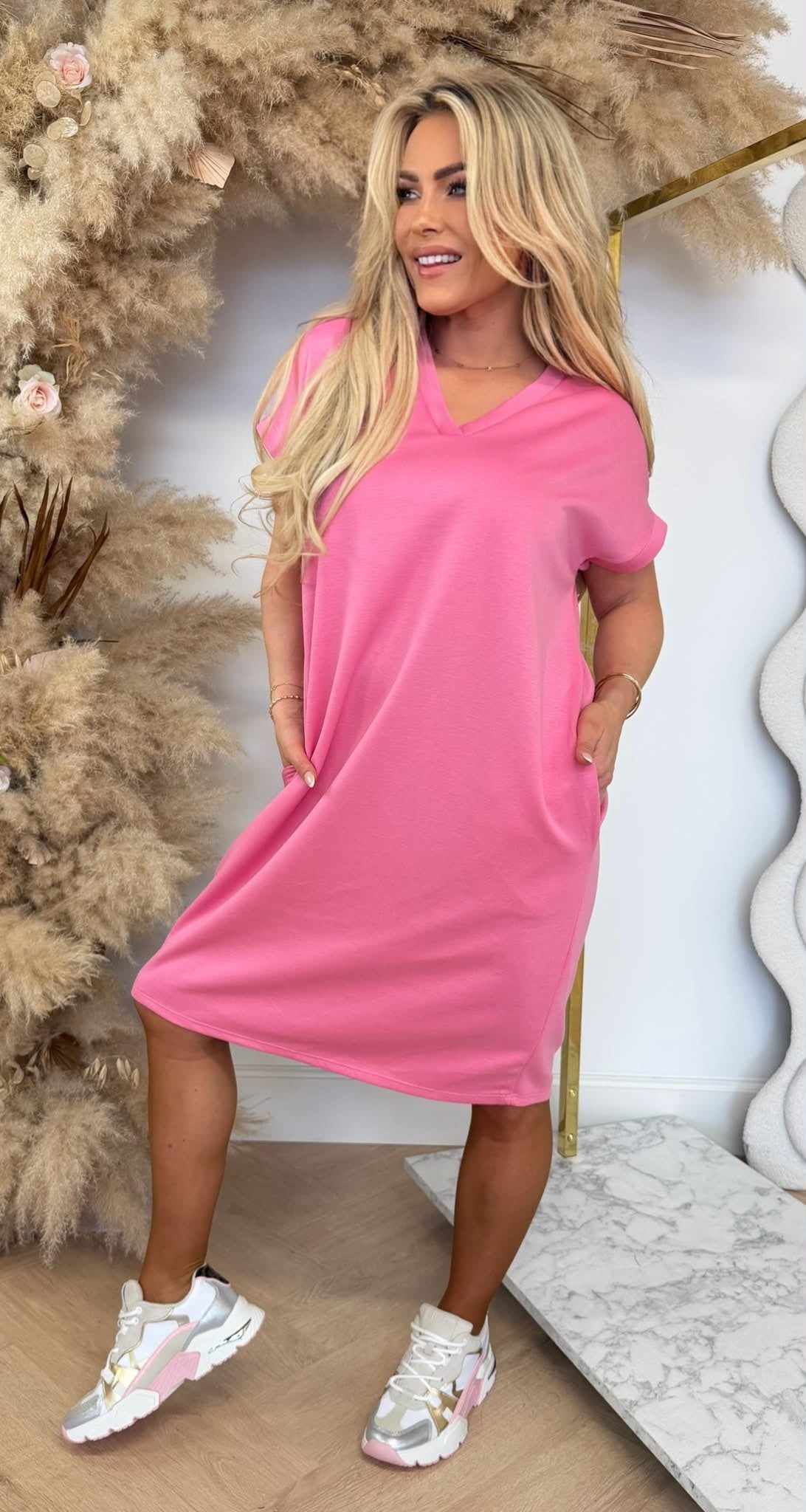 KATIE BASIC LONG TEE PINK