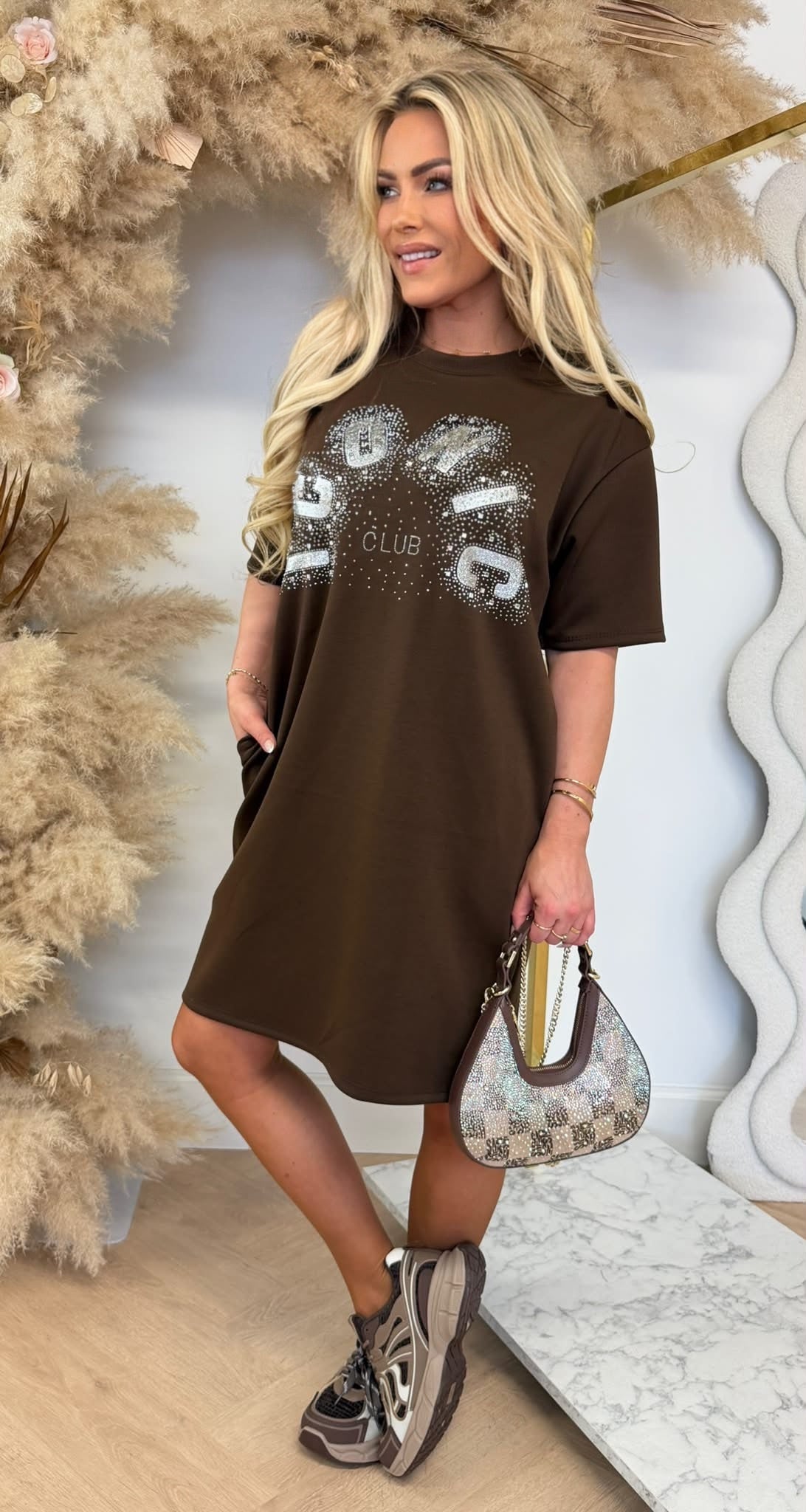 ICONIC CLUB DIAMONDS LONG TEE CHOCO