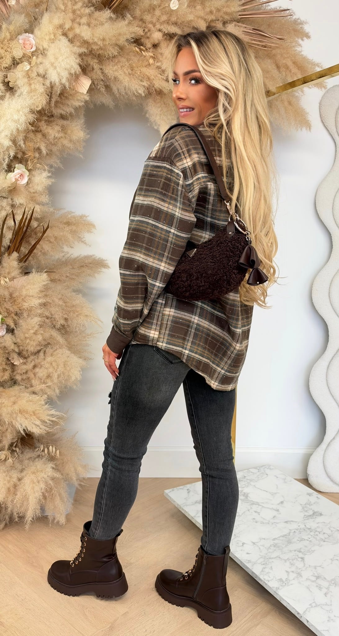 RUIT BLOUSE SPARKLE 15038 CHOCO