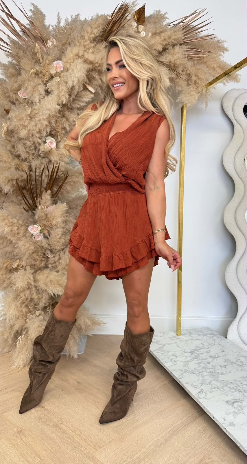 SPARKLE MUSTHAVE PLAYSUIT TERRACOTTA