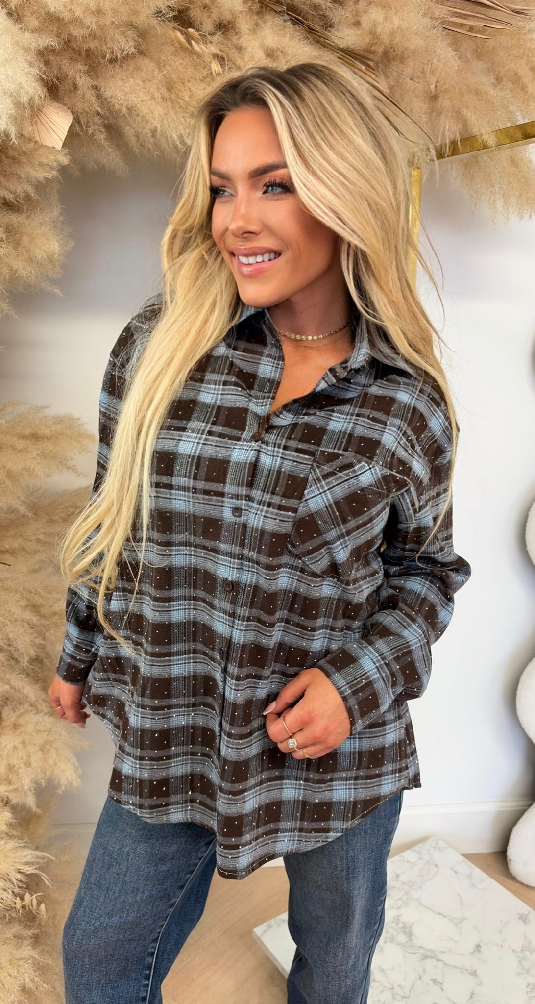 OVERSIZED RUIT BLOUSE 239 BLUE
