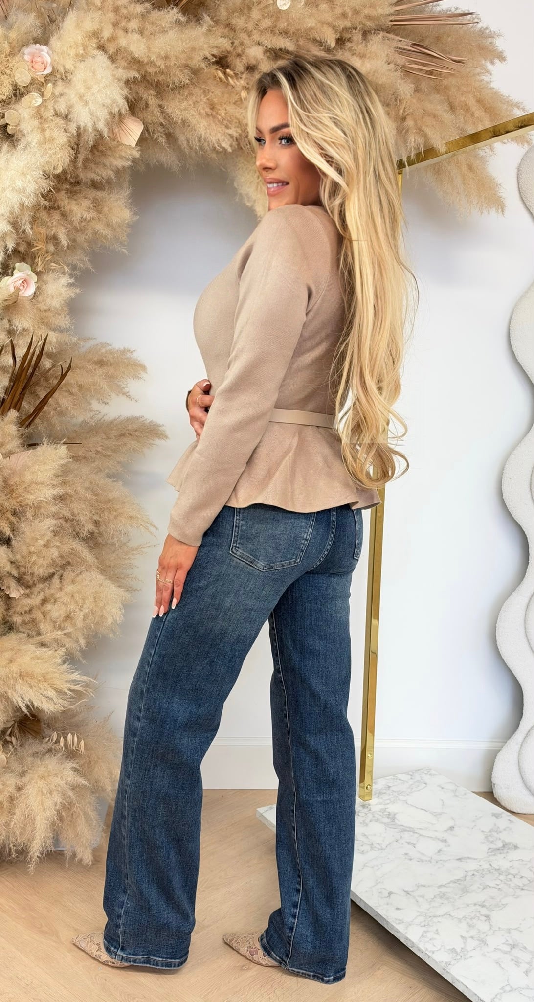 BUTTON BELT VESTJE 16182 BEIGE