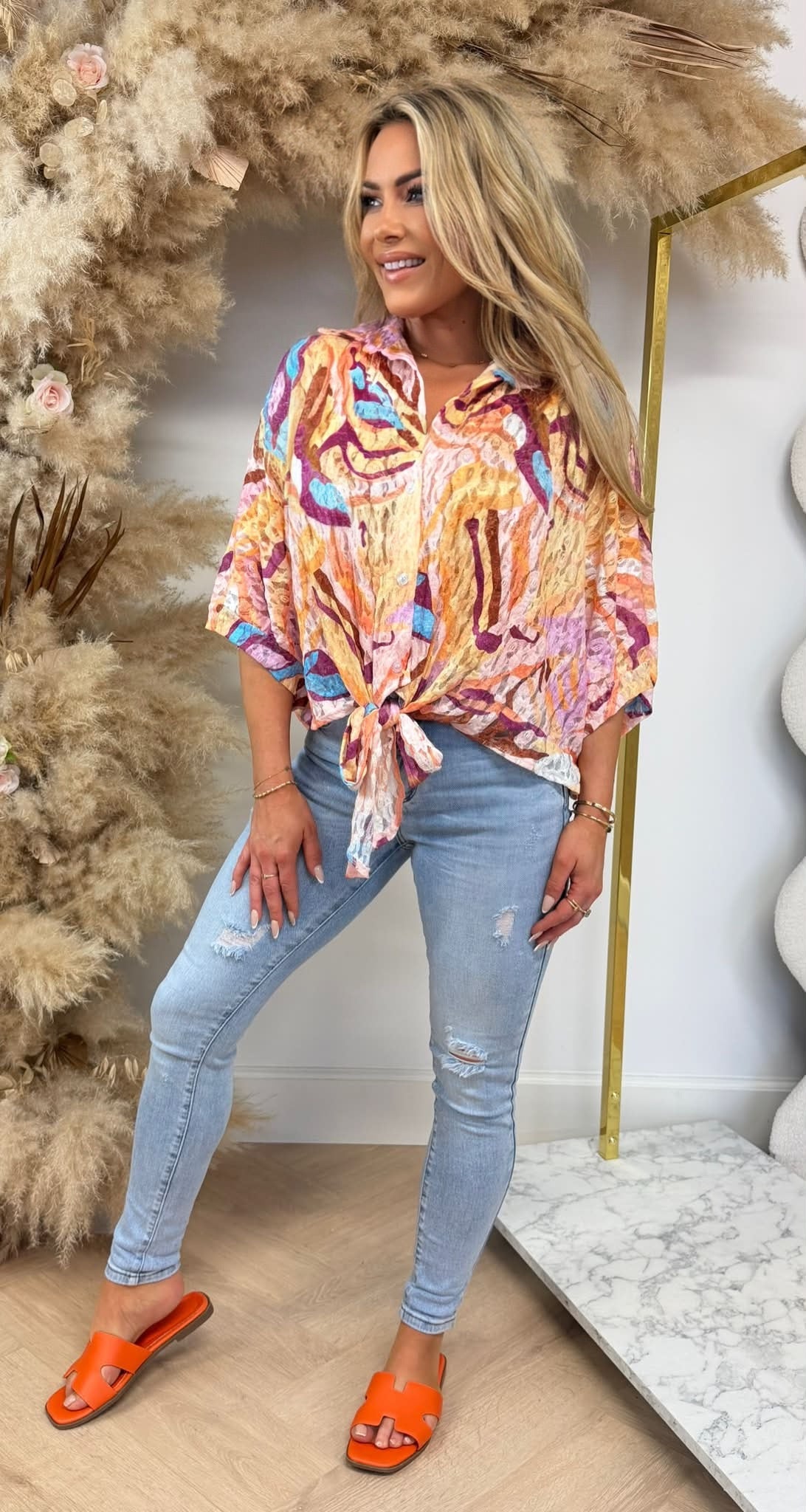 COLORY STRIK BLOUSE YELLOW