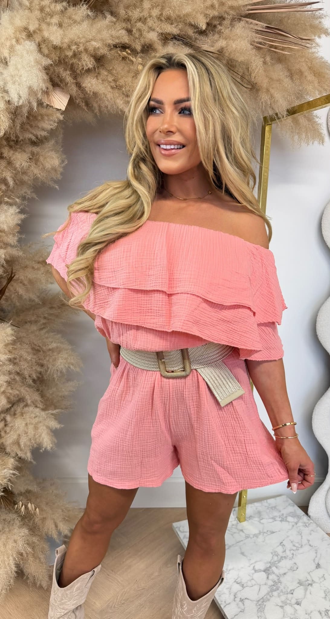 SENNA ROUCHE PLAYSUIT ZALM