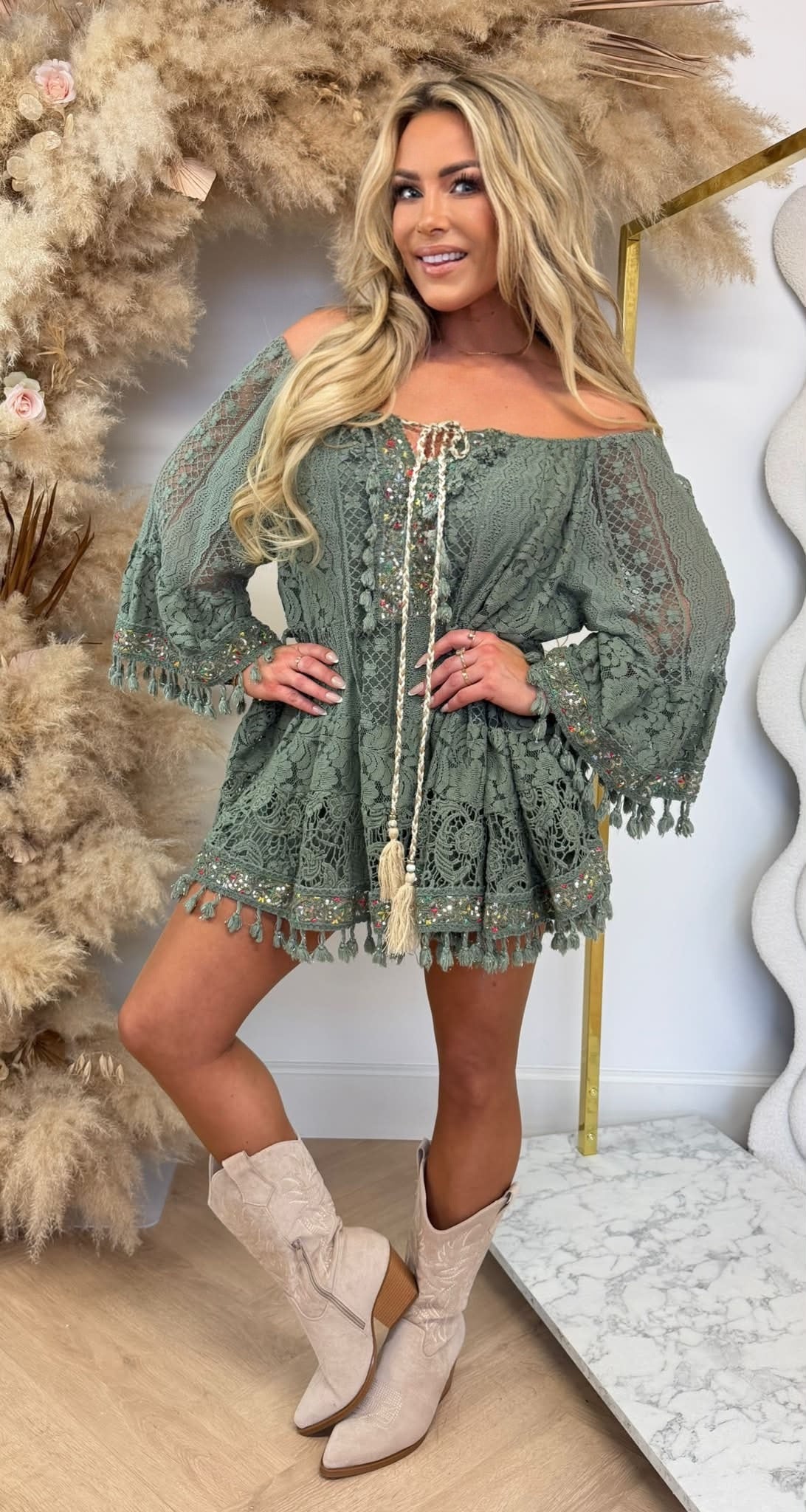 RACHELLE IBIZA COTTON DRESS ARMYGREEN